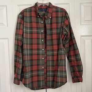 Polo Ralph Lauren - Men's  - Red/Green Plaid Button Down Shirt, Size Large